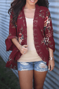 Haut patchwork décontracté pour femme avec imprimé Rouge Nuit / S MAX FOR ME