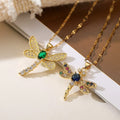 Lot de 2 colliers pendentifs libellule dorés 18K – chaînes fines et détails scintillants Or MAX for ME