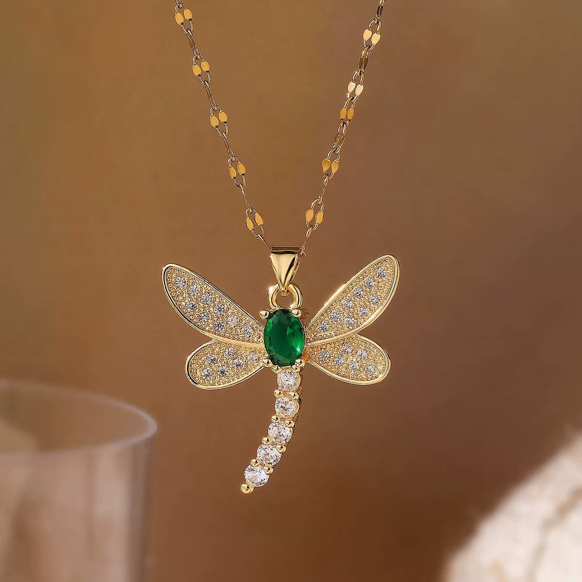 Lot de 2 colliers pendentifs libellule dorés 18K – chaînes fines et détails scintillants Or MAX for ME