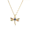 Lot de 2 colliers pendentifs libellule dorés 18K – chaînes fines et détails scintillants Or MAX for ME