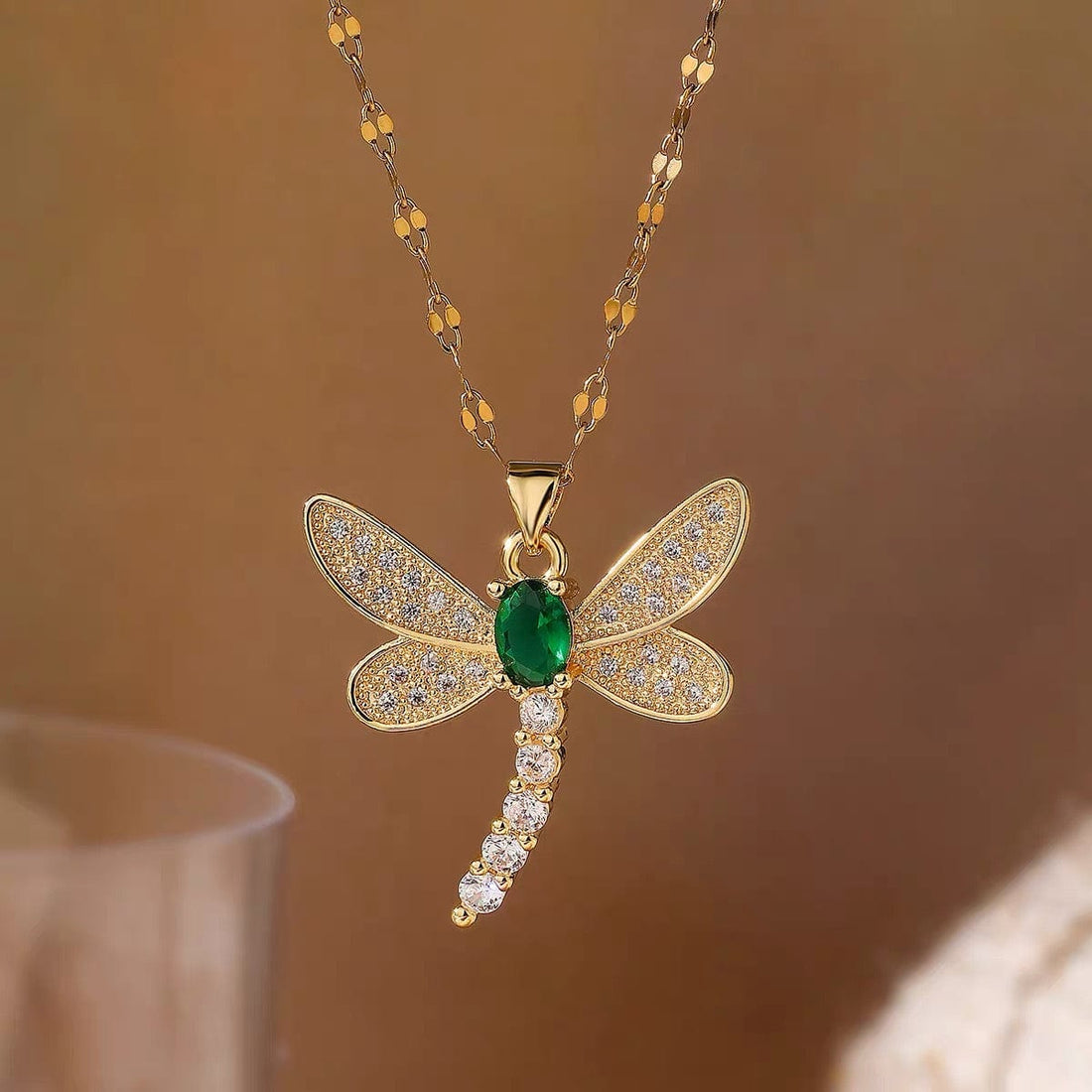 Lot de 2 colliers pendentifs libellule dorés 18K – chaînes fines et détails scintillants Or MAX for ME