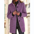 Manteau en laine grise avec col montant et poches Hellviolett / S MAX FOR ME