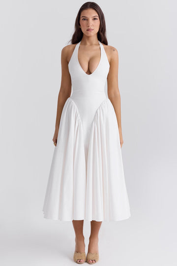 Robe midi Clara avec dos nu et jupe en tulle