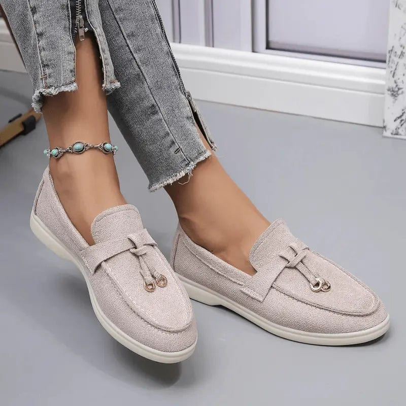 Mocassins blancs décontractés femme: simplicité et style en bord de mer Beige Foncé / 36 MAX FOR ME