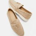 Mocassins Femme en Daim Beige – Marche d'Été Décontractée et Élégante MAX FOR ME