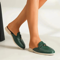Mocassins Femme Ouverts Vert Croco – Élégance Décontractée pour Été Urbain MAX FOR ME