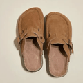 Mules à boucle suédé - Confort décontracté sophistiqué - MAX FOR ME Marron / 35 MAX for ME