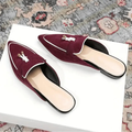 Mules Femme Été à Enfiler – Style Élancé en Suédine Bordeaux MAX FOR ME
