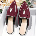 Mules Femme Été à Enfiler – Style Élancé en Suédine Bordeaux MAX FOR ME