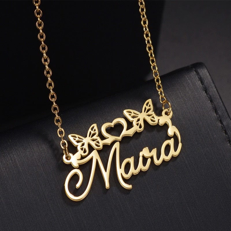 Ok _ Collier personnalisé avec papillons et cœur – Max For Me MAX for ME