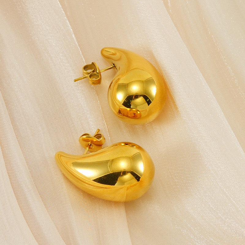 Boucles d'oreilles goutte métal sculpté Max for Me design organique finitions premium