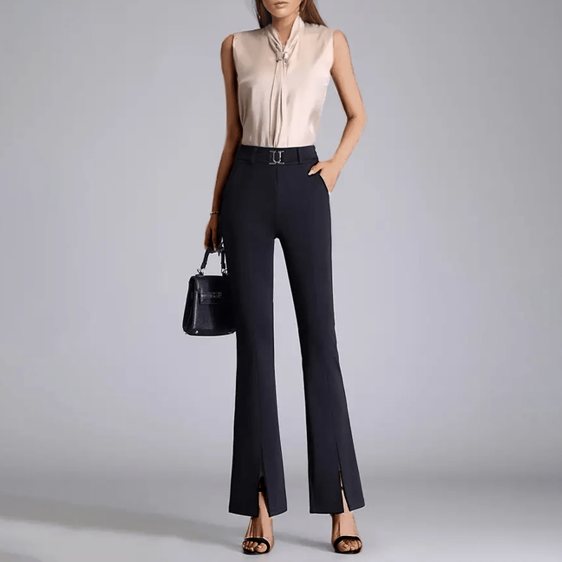 Pantalon évasé à fente avant - une silhouette moderne et élancée - MAX FOR ME MAX FOR ME