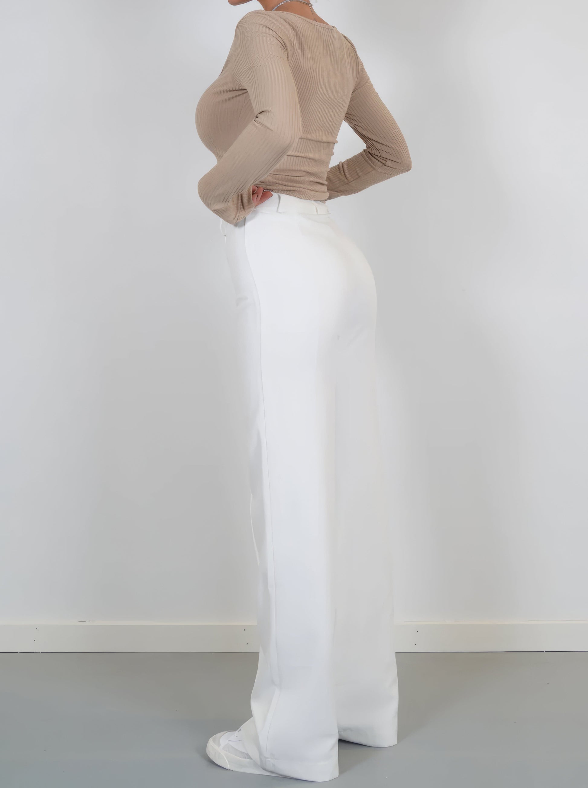Pantalon évasé stretch taille haute - une silhouette de rêve - MAX FOR ME MAX FOR ME
