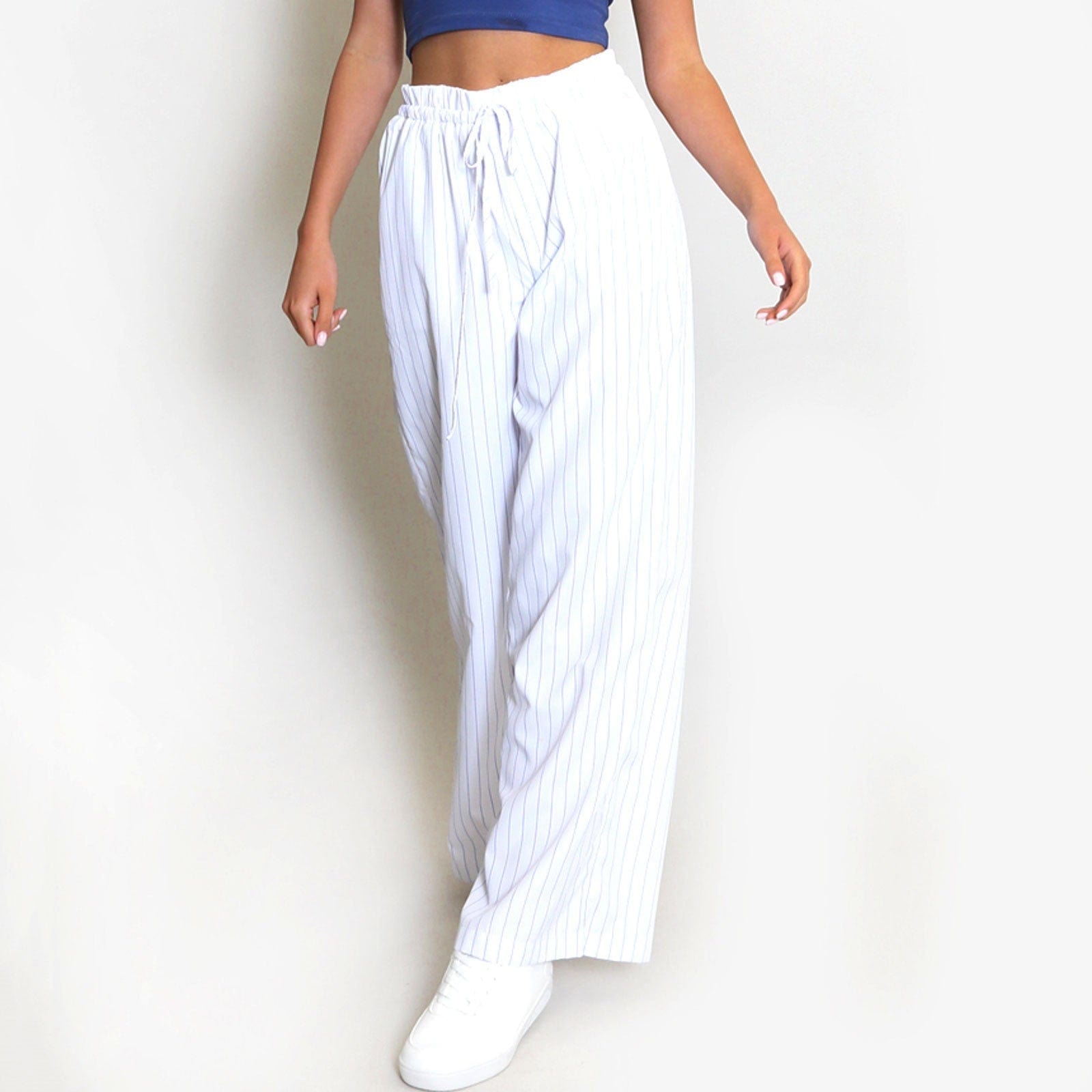 Pantalon fluide d'été - confort et style décontracté - MAX FOR ME Blanc Optique / S MAX FOR ME