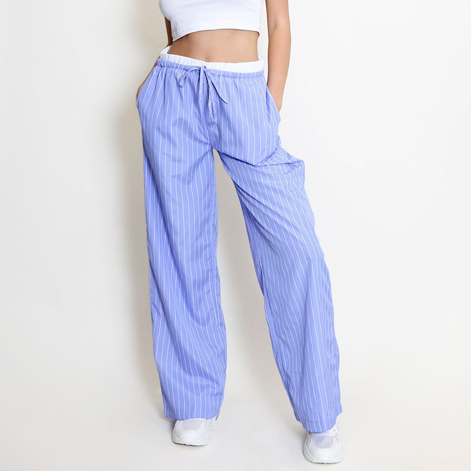 Pantalon fluide d'été - confort et style décontracté - MAX FOR ME Bleu Pervenche / S MAX FOR ME