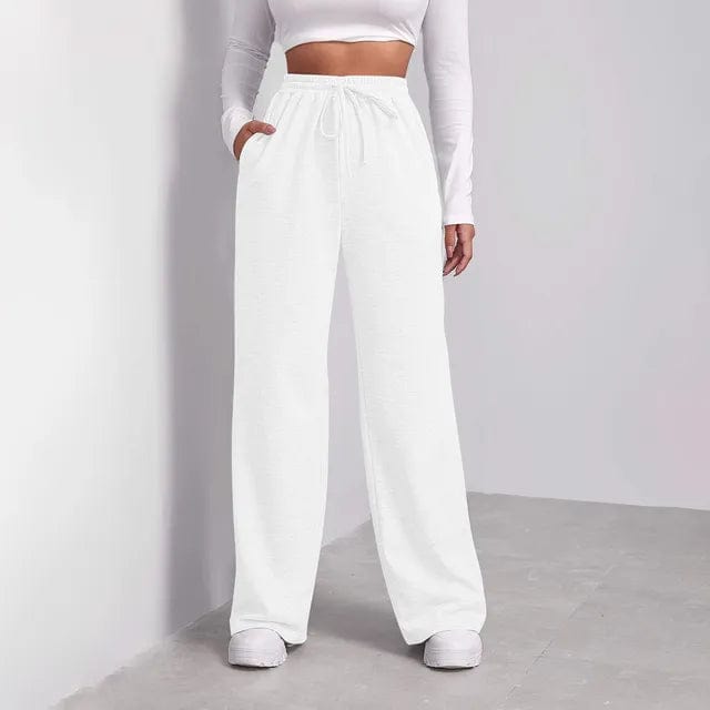 Pantalon large en molleton - confort et style décontracté - MAX FOR ME Blanc / S MAX FOR ME