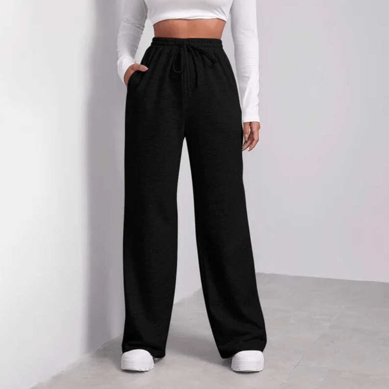 Pantalon large en molleton - confort et style décontracté - MAX FOR ME Noir / S MAX FOR ME