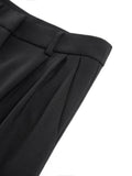 Pantalon large femme taille haute devant plissé coupe ajustée style élégant - MAX FOR ME MAX FOR ME