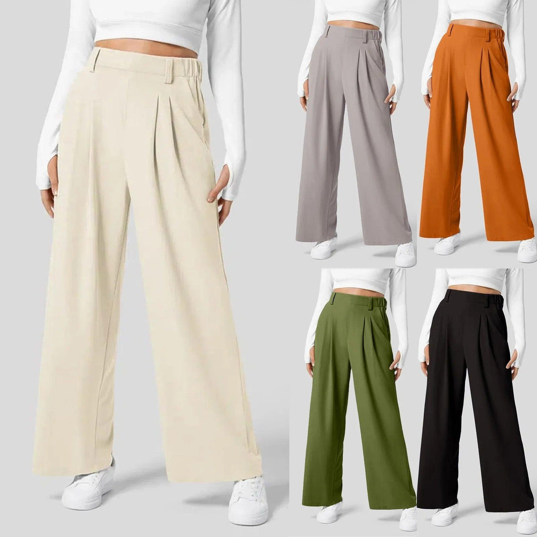 Pantalon large plissé à taille haute - une allure chic et intemporelle - MAX FOR ME Noir / S MAX FOR ME