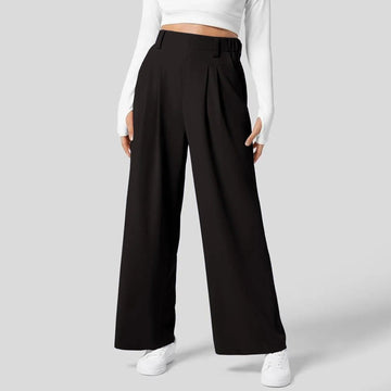 Pantalon large plissé à taille haute - une allure chic et intemporelle - MAX FOR ME Noir / S MAX FOR ME