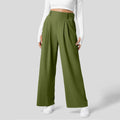 Pantalon large plissé à taille haute - une allure chic et intemporelle - MAX FOR ME Vert doux / S MAX FOR ME
