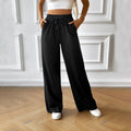 Pantalon large uni fluide taille élastique style décontracté - MAX FOR ME Noir / S MAX FOR ME