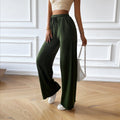 Pantalon large uni fluide taille élastique style décontracté - MAX FOR ME Vert doux / S MAX FOR ME