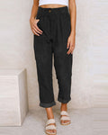 Pantalon plissé en velours côtelé - un style chic et intemporel - MAX FOR ME Noir / S MAX FOR ME