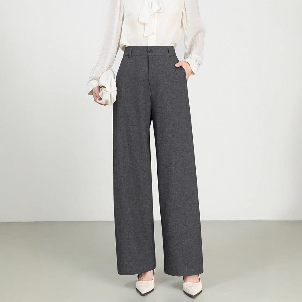 Pantalon tailleur jambes larges - une silhouette élancée - MAX FOR ME Gris foncé / S MAX FOR ME