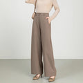 Pantalon tailleur jambes larges - une silhouette élancée - MAX FOR ME Marron / S MAX FOR ME