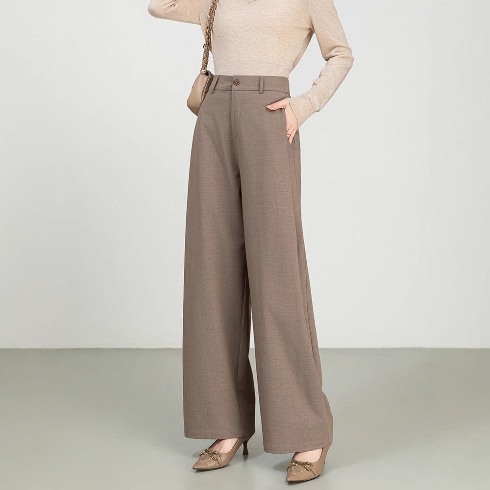 Pantalon tailleur jambes larges - une silhouette élancée - MAX FOR ME Marron / S MAX FOR ME