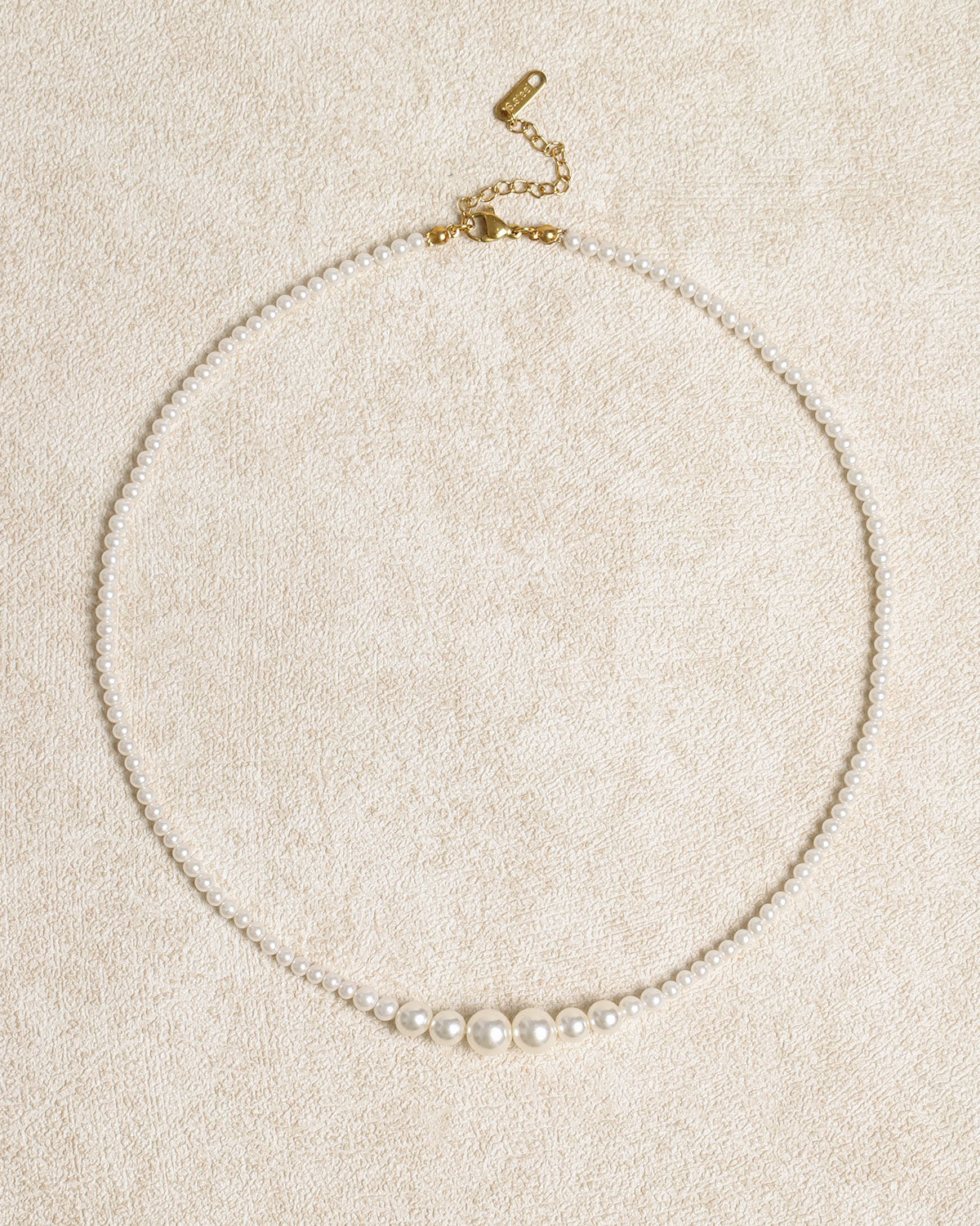 Collier en alliage rétro de perle blanc