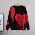 Pull femme motifs cœur franges moderne féminité créative MAX FOR ME MAX for ME