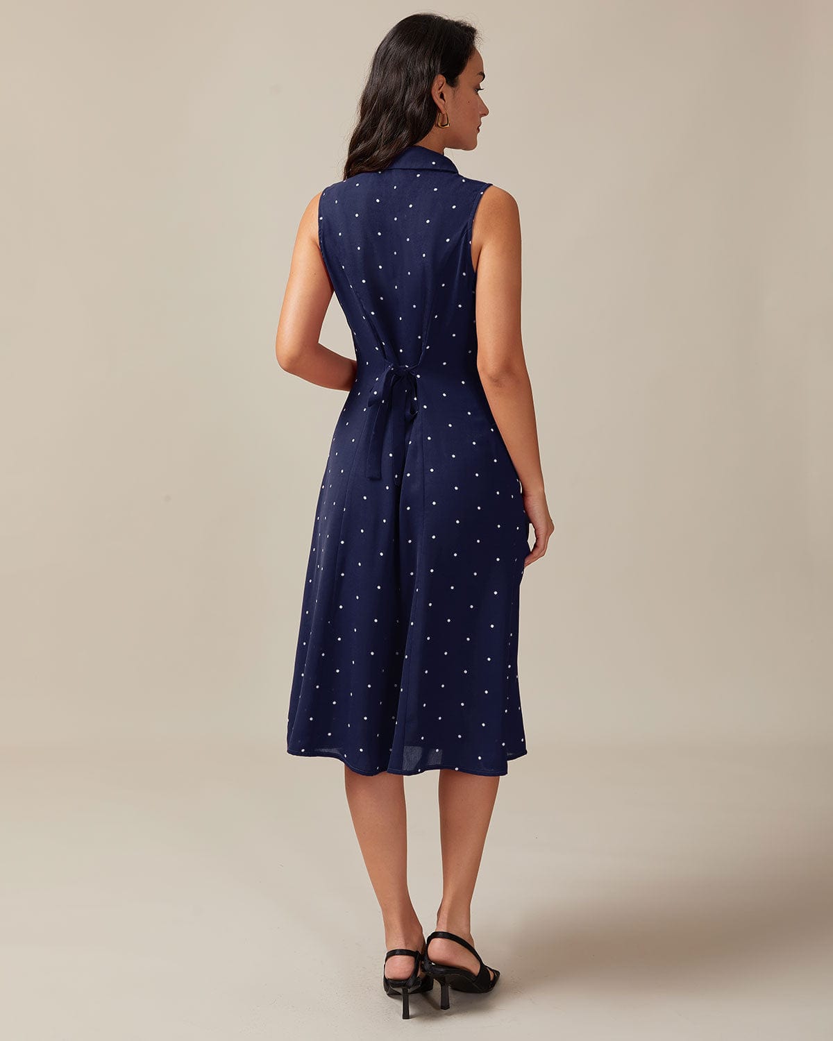 Robe Chemise Midi à Pois – Élégance Décontractée et Style Rétro MAX FOR ME