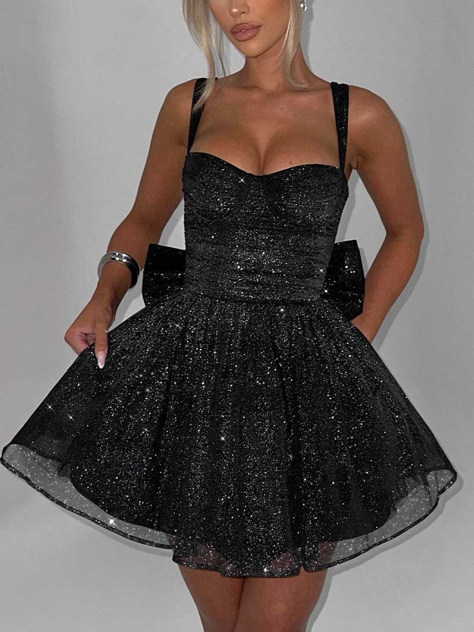 Robe Courte Plissée avec Nœud à la Taille – Manches Longues et Style Épuré MAX for ME