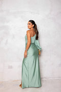 Robe de Soirée Femme Satin – Asymétrique Élégante avec Fente Latérale MAX FOR ME