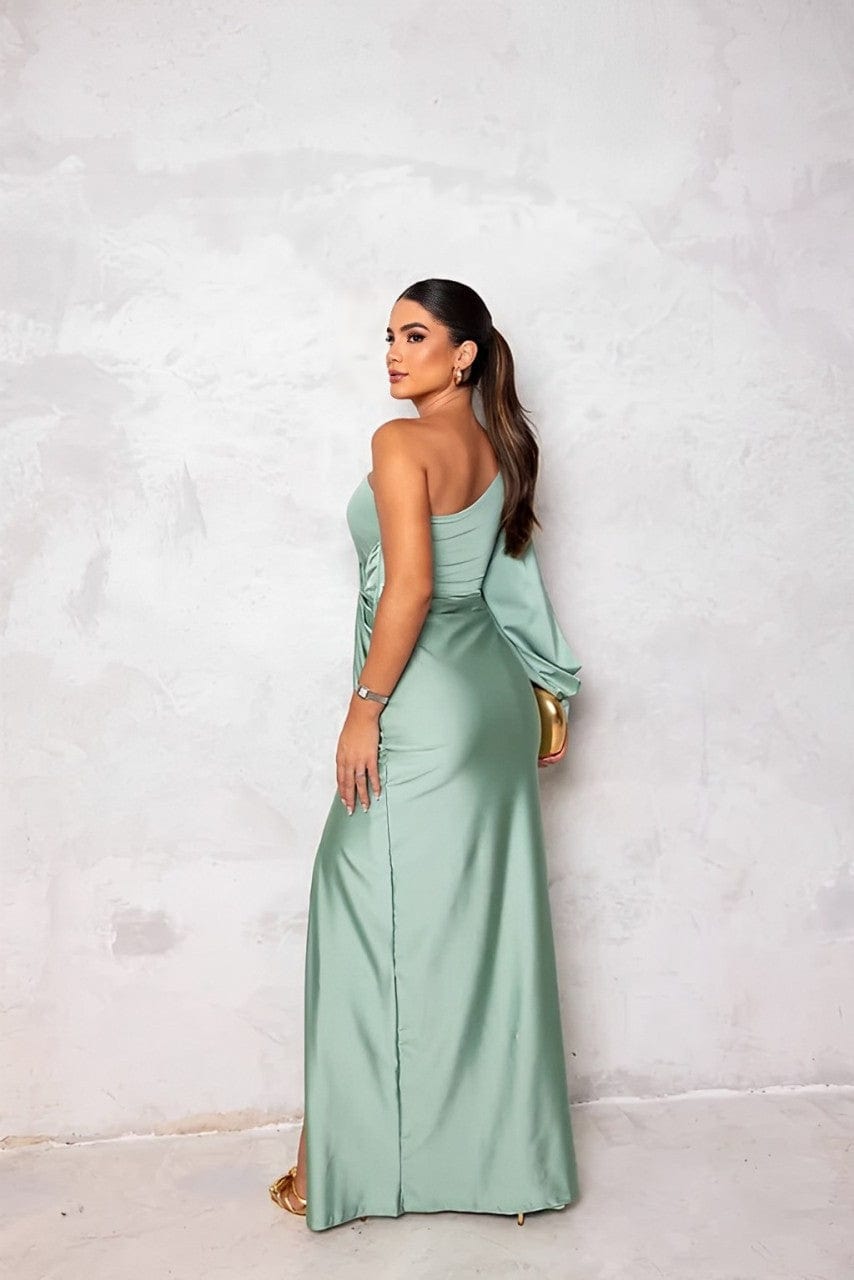 Robe de Soirée Femme Satin – Asymétrique Élégante avec Fente Latérale MAX FOR ME