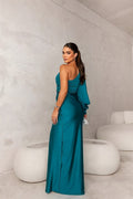 Robe de Soirée Femme Satin – Asymétrique Élégante avec Fente Latérale MAX FOR ME
