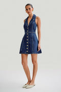 Robe en Jean Sans Manches pour Femmes – Boutonnage Central MAX FOR ME