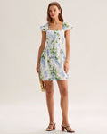Robe Femme Mini Blanche Imprimé Floral MAX FOR ME