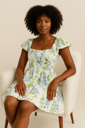 Robe Femme Mini Blanche Imprimé Floral MAX FOR ME