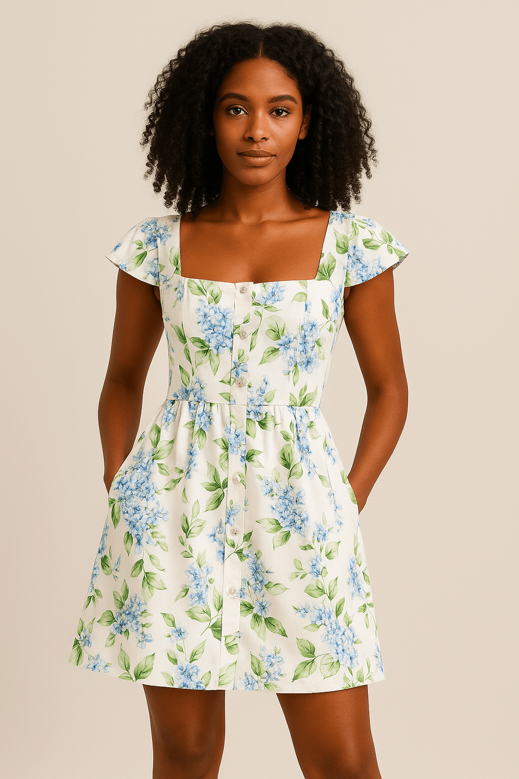 Robe Femme Mini Blanche Imprimé Floral MAX FOR ME