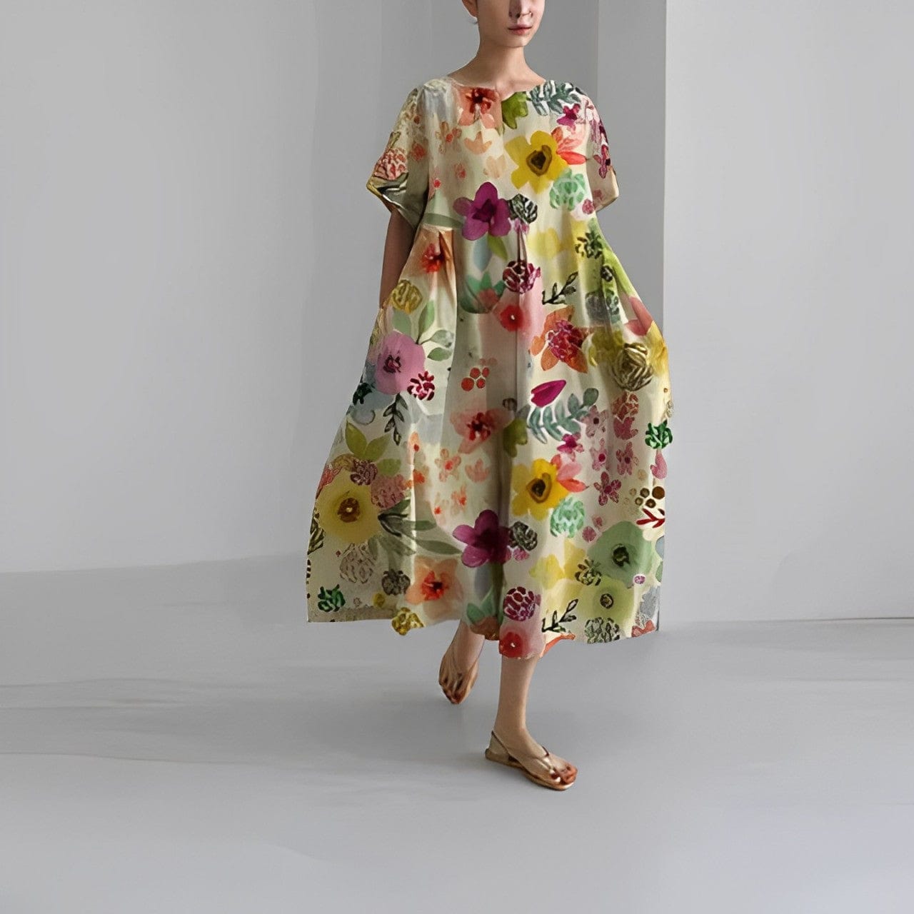 Robe Fleurie Boho Femme Top été – Coupe Évasée MAX FOR ME