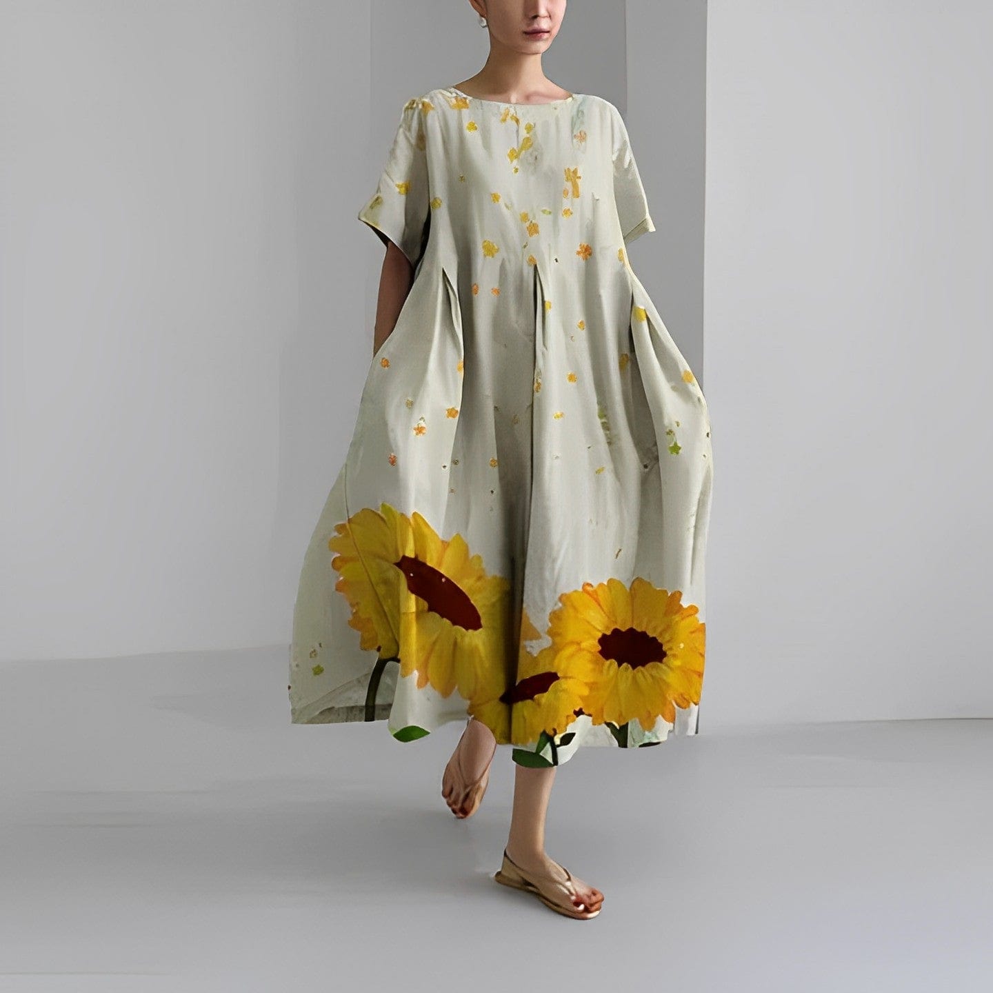 Robe Fleurie Boho Femme Top été – Coupe Évasée MAX FOR ME