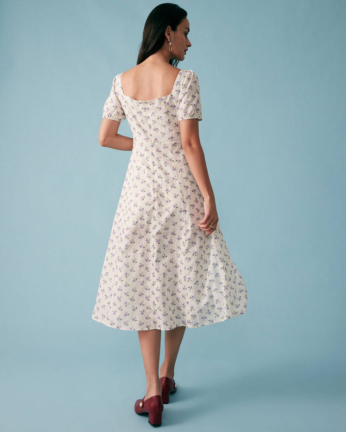 Robe Fleurie Midi avec Fente – Fraîcheur Romantique et Coupe Flat Hourglass MAX FOR ME