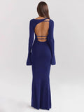 Robe Longue Ajustée Dos Dénudé – Silhouette Élancée et Détails Élégants MAX FOR ME