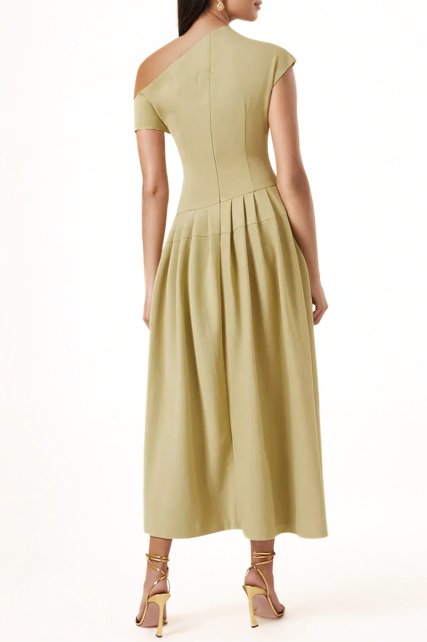 Robe Longue Asymétrique en Jersey – Élégance Structurée et Confort Moderne MAX FOR ME
