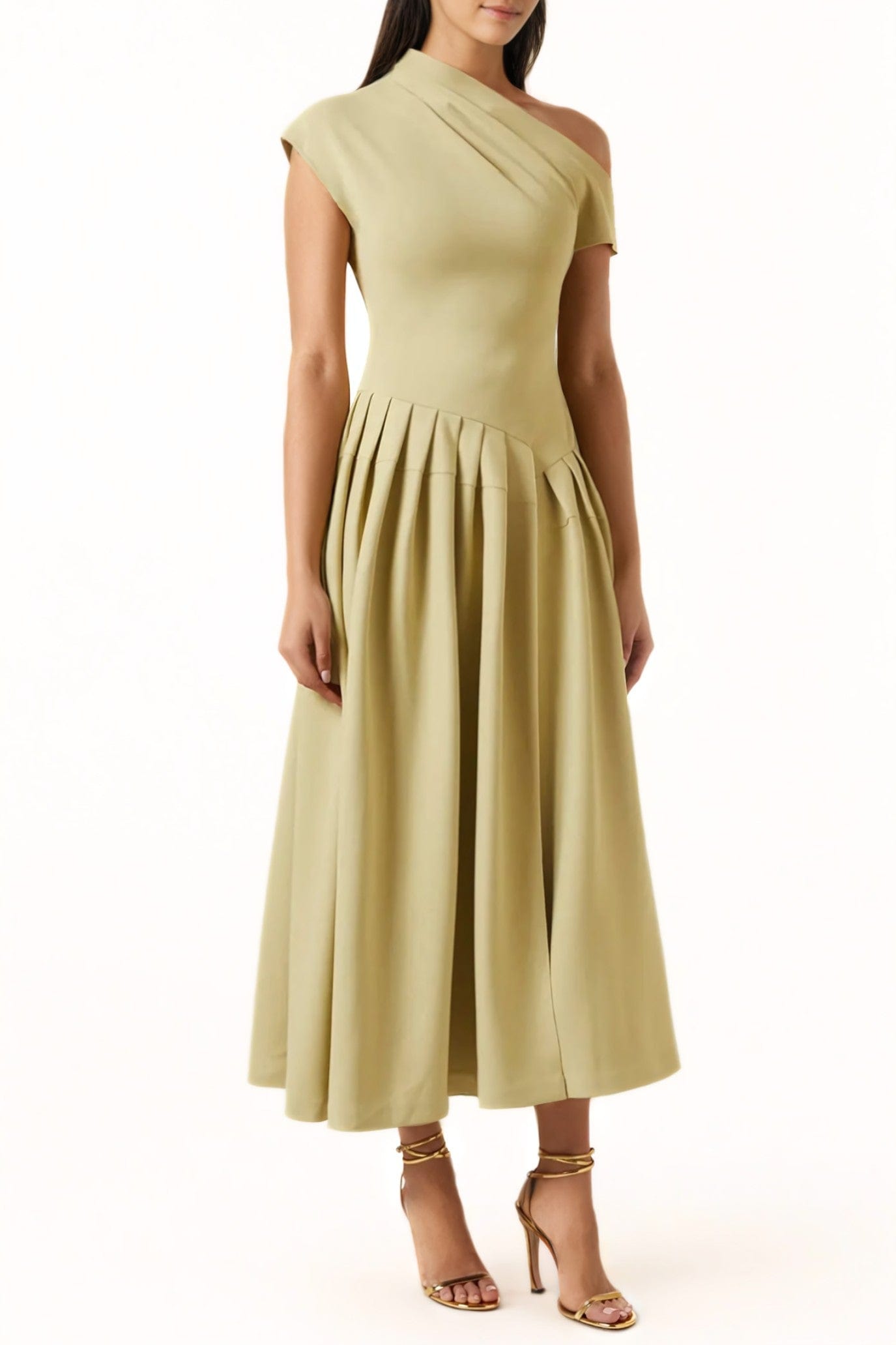 Robe Longue Asymétrique en Jersey – Élégance Structurée et Confort Moderne MAX FOR ME