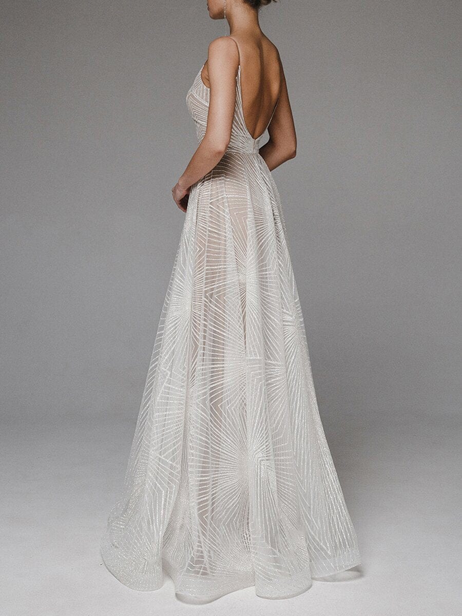 Robe Longue brodée blanche – Encolure dos en V et silhouette fluide d’été MAX FOR ME