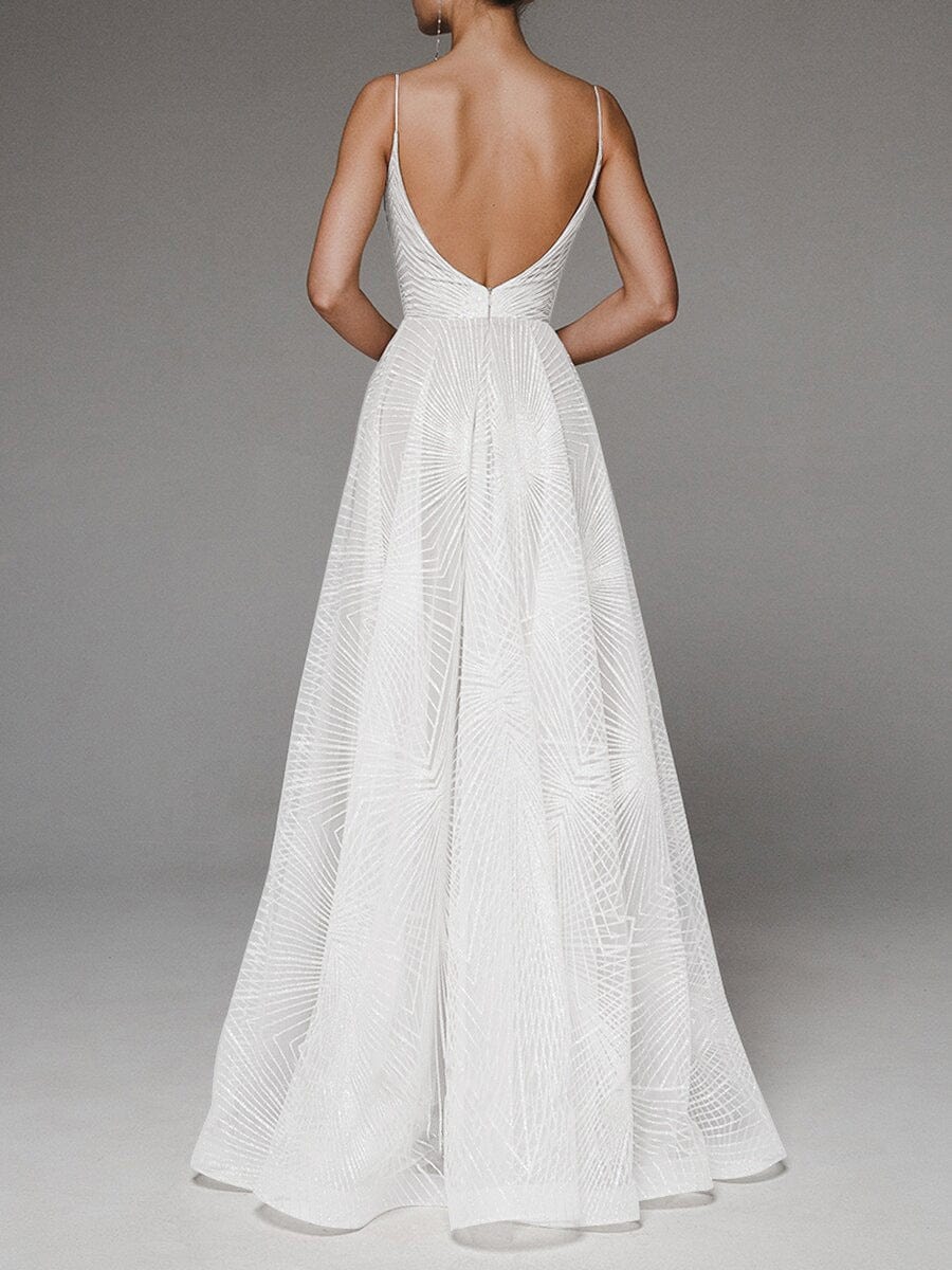 Robe Longue brodée blanche – Encolure dos en V et silhouette fluide d’été MAX FOR ME